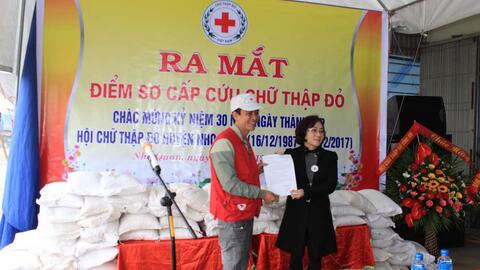 Ra mắt điểm sơ cấp cứu Chữ thập đỏ tại Nho Quan