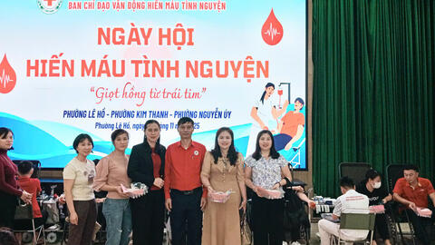 TIẾP NHẬN TRÊN 1.000 ĐƠN VỊ MÁU  TẠI PHƯỜNG LÊ HỒ, CÁC XÃ: TÂN THANH VÀ YÊN MÔ