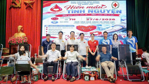 XÃ BÌNH LỤC TỔ CHỨC NGÀY HỘI HIẾN MÁU TÌNH NGUYỆN NĂM 2026, TIẾP NHẬN 197 ĐƠN VỊ MÁU